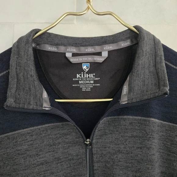 NWT Kuhl Ryzer 1/4 Zip Men's Pullover Size Medium Midnight Blue Navy Gray NEW - Picture 3 of 11
